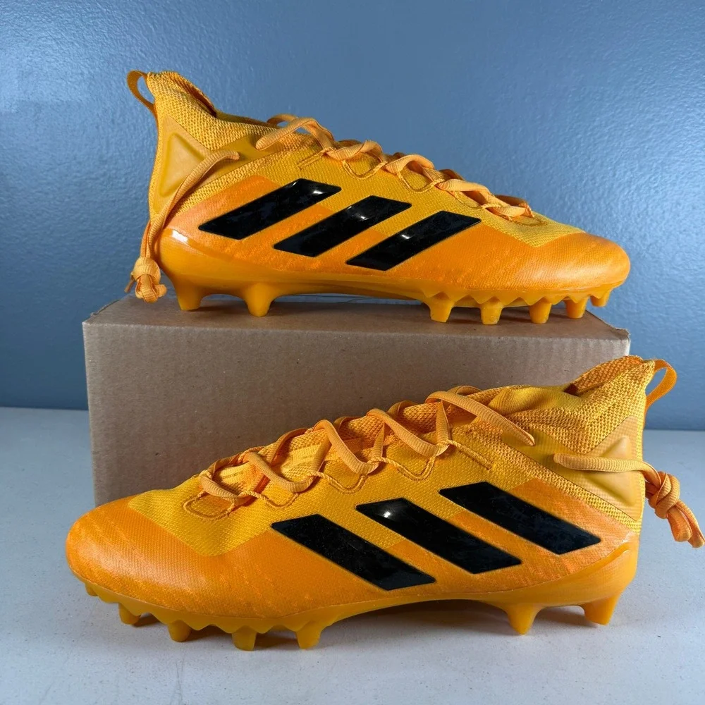 Adidas Adizero Football Cleats Orange Black Men Size 17 606001 Primeknit